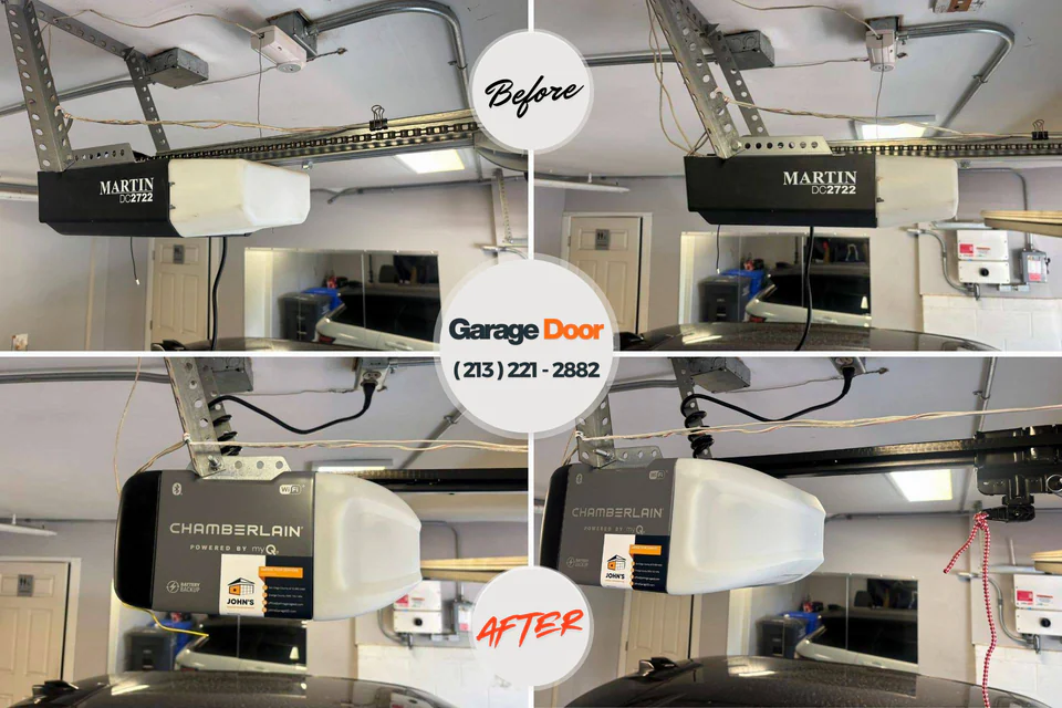 Before and after: garage door repair Hockessin, DE
